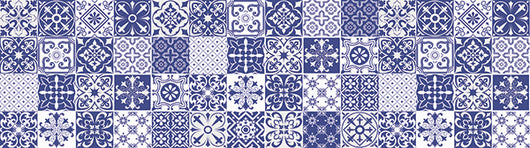 Passatoia da Cucina in Vinile Lavabile e Antigraffio Azulejos Tile Carpet - 50x180