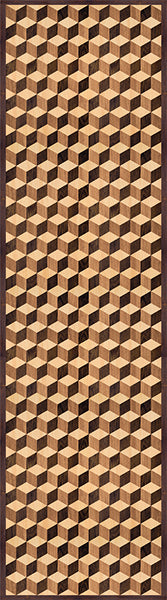 Passatoia da Cucina in Vinile Lavabile e Antigraffio Geometric Parquet - 50x180