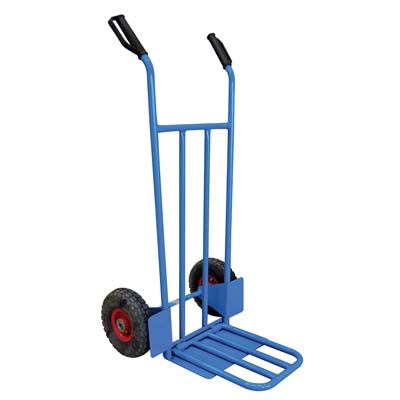 Bravetta carrello portacasse + sponda hand pneum. mm 255x75 d.metallo f.mm 20 cm 119x47 Hand 