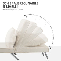 EASYCOMFORT  Poltrona Letto 2 in 1 con Schienale Inclinabile in 5 Posizioni, 65×69×82cm, Beige