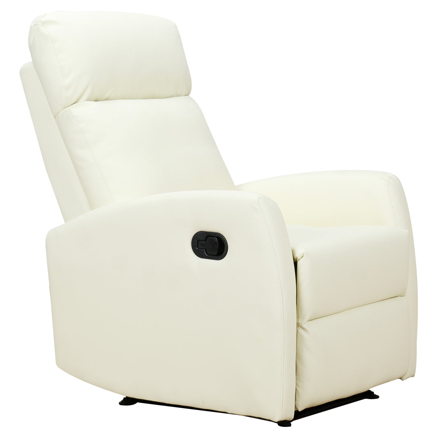 Poltrona Relax Reclinabile Ergonomica in Similpelle 65x92x100 cm Crema