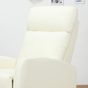 Poltrona Relax Reclinabile Ergonomica in Similpelle 65x92x100 cm Crema