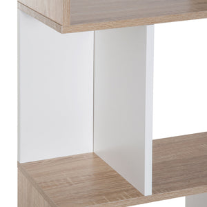 Libreria di Design Moderno 4 ripiani Legno Naturale e Bianco 60x24x148 cm