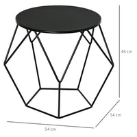 Tavolino Geometrico di Design in Acciaio Nero 54x54x44 cm