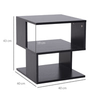 Tavolino Basso da Salotto 40x40x43 cm in Legno Nero