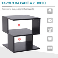 Tavolino Basso da Salotto 40x40x43 cm in Legno Nero