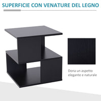 Tavolino Basso da Salotto 40x40x43 cm in Legno Nero