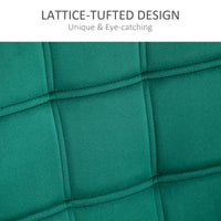 EASYCOMFORT  Poltroncina Stile Nordico in Legno ed Effetto Velluto Verde per Soggiorno o Ufficio, 64x62x72.5 cm