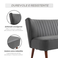 Divano 2 Posti in Similpelle 108,5x61x79 cm  Grigio