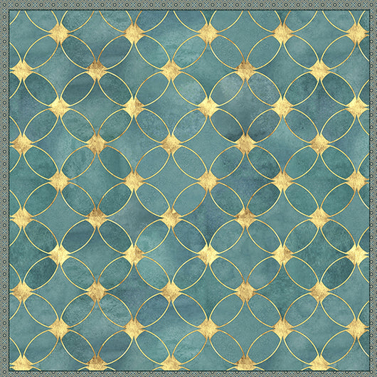 Tappeto in Vinile Lavabile, Antigraffio, Adatto ad ogni Ambiente Green Gold - 150x150