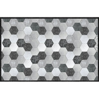 Tappeto in Vinile Lavabile, Antigraffio, Adatto ad ogni Ambiente Grey Exagons - 150x230