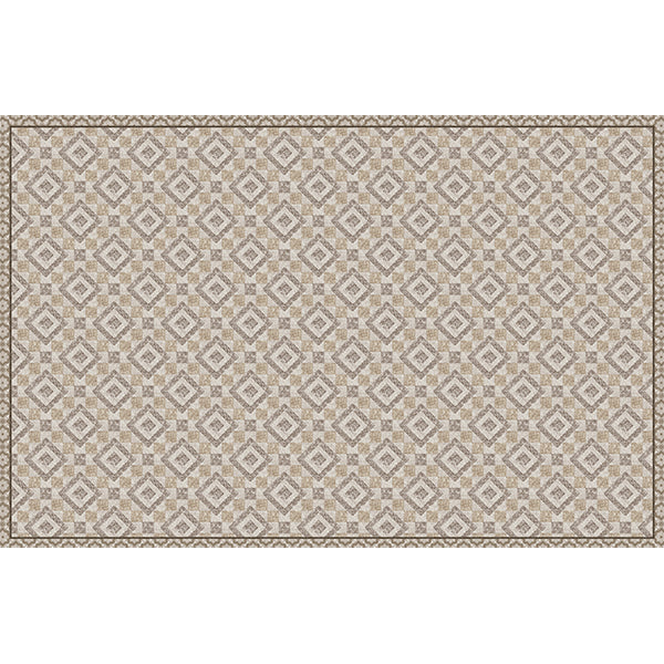 Tappeto in Vinile Lavabile, Antigraffio, Adatto ad ogni Ambiente Beige Rhombus - 150x230