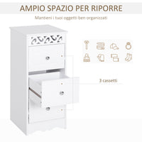 Easycomfort Mobiletto Multiuso con Cassetti, Mobiletto Basso in MDF grado E1 29.8x29.8x68.5cm bianco