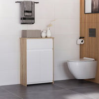 Mobile Bagno  60x30x90 cm in MDF Legno e Bianco