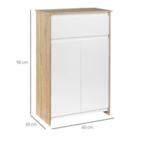 Mobile Bagno  60x30x90 cm in MDF Legno e Bianco