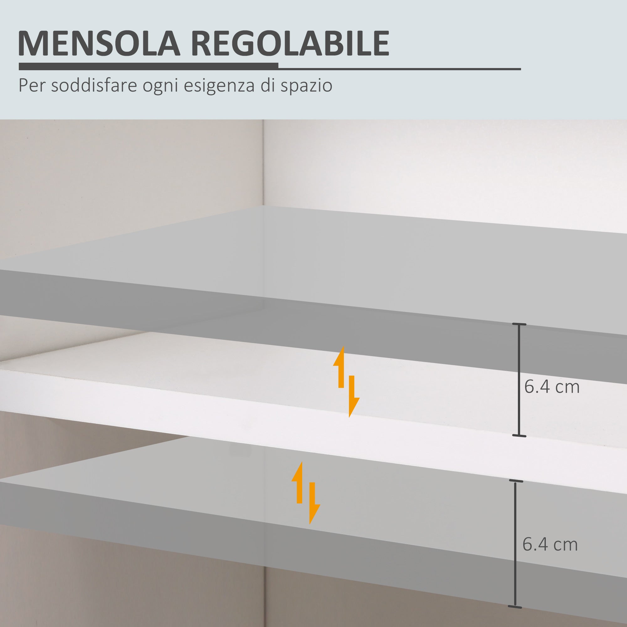 EasyComfort Mobile Sottolavabo per Bagno a 2 Ante in Legno con Mensola Regolabile, 60x30Px62.5cm