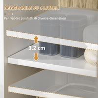 EasyComfort Mobile Bagno con Ripiano Aperto e Armadietto con Anta in Legno, 31.5x30x91cm, Quercia e Bianco