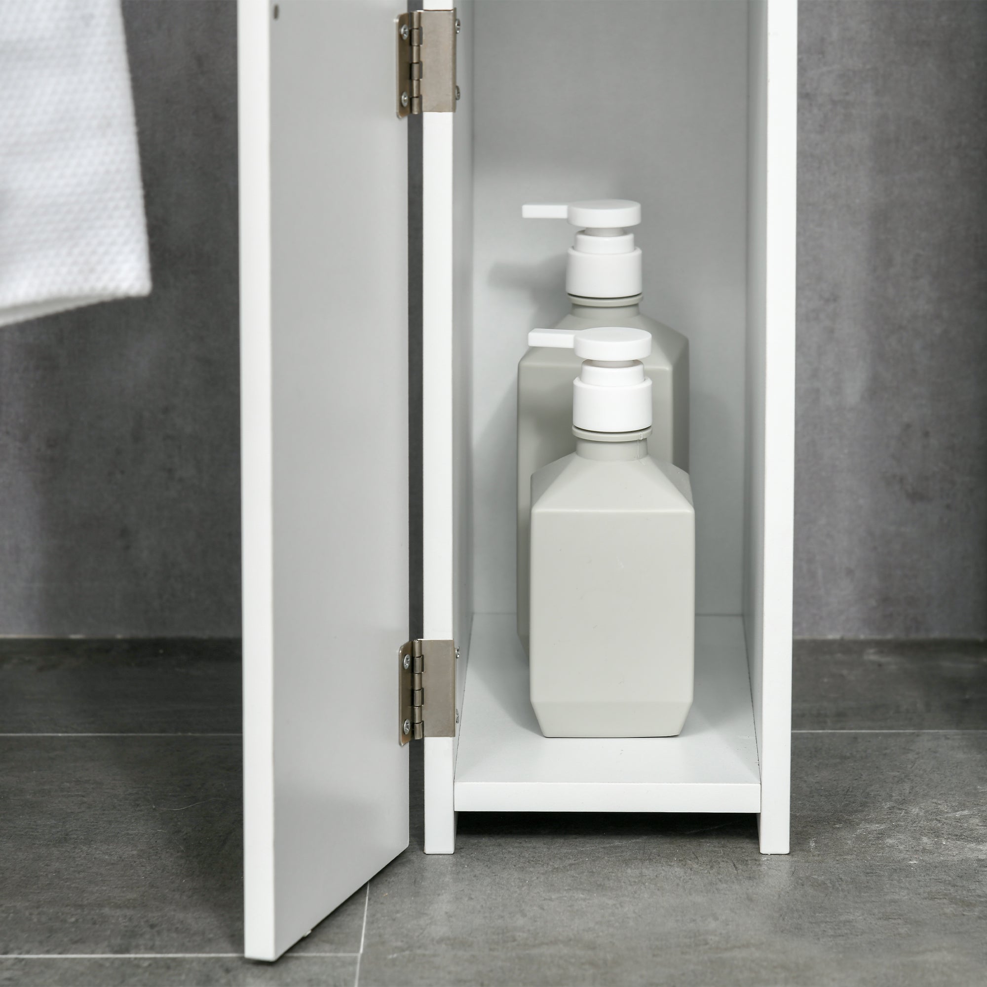 EASYCOMFORT  Colonna Bagno con 2 Ripiani e 2 Armadietti, Mobile Alto Salvaspazio 15.2x29.8x118cm, Bianco