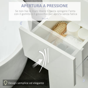 EASYCOMFORT  Colonna Bagno con Cassetto e 2 Armadietti Bianco Lucido, 30x28x170cm