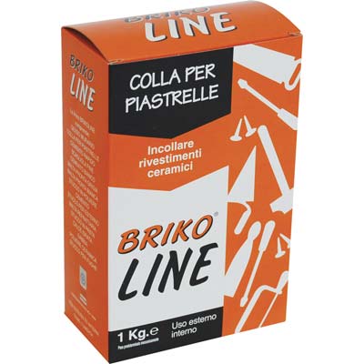 Collante maioliche polvere briko line bianco kg 1 (12 pezzi) 