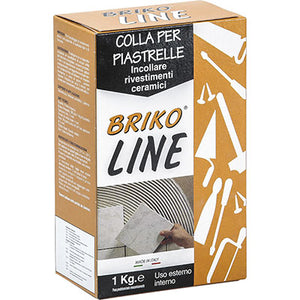 Collante maioliche polvere briko line grigio kg 1 (12 pezzi) 