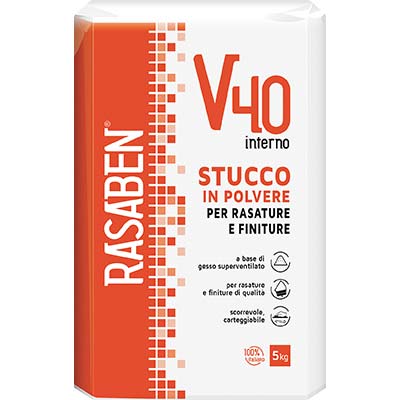 Stucco polvere interno k2 rasaben v40 kg  5 (4 pezzi) K2