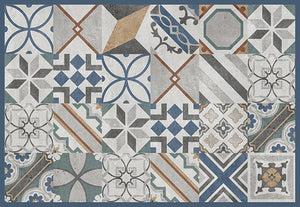 Tovagliette Americane Blue Tiles Lavabili e Igieniche  33 x 48 cm_ 4 pezzi