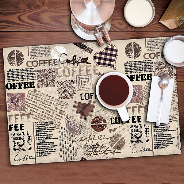 Tovagliette Americane Coffee Lavabili e Igieniche  33 x 48 cm_ 4 pezzi