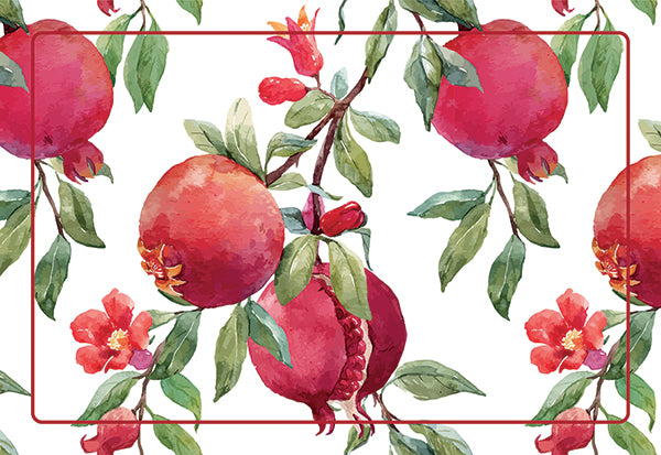 Tovagliette Americane Pomegranate Lavabili e Igieniche  33 x 48 cm_ 4 pezzi