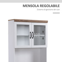 Easycomfort Dispensa Cucina in MDF con Armadietto Superiore e Inferiore a 2 Ante e Piano di Lavoro, 72x40x178 cm