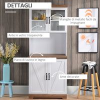 Easycomfort Dispensa Cucina in MDF con Armadietto Superiore e Inferiore a 2 Ante e Piano di Lavoro, 72x40x178 cm