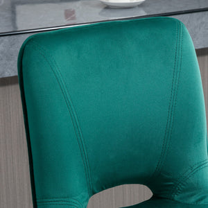 Set 2 Sgabelli Imbottiti 41x51x97-117 cm in Tessuto Verde