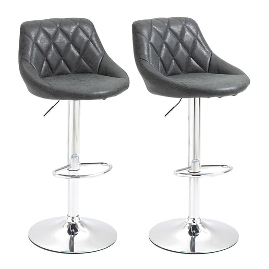 EASYCOMFORT Set 2 Sgabelli da Bar di Design Girevoli con Altezza Regolabile - Nero