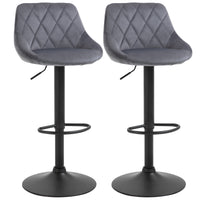 EASYCOMFORT Set 2 Sgabelli da Bar di Design Girevoli con Altezza Regolabile - Grigio Scuro/Nero