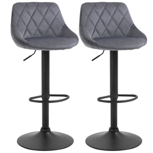 EASYCOMFORT Set 2 Sgabelli da Bar di Design Girevoli con Altezza Regolabile - Grigio Scuro/Nero