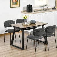 EasyComfort Tavolo da Pranzo Salvaspazio Allungabile per 4-6 Persone in MDF e Metallo, 120-160x80x76 cm, color Legno