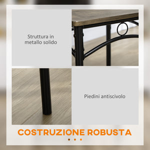 EASYCOMFORT  Tavolo da Pranzo con 4 Sedie, Set 5 Pezzi in MDF e Metallo per Sala da Pranzo, Cucina, Soggiorno e Bar