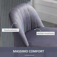 EASYCOMFORT  Set 2 Sgabelli da Bar con Schienale e Poggiapiedi, Girevoli con Altezza Regolabile, Grigio