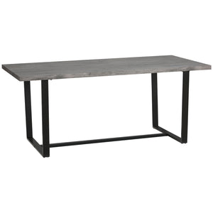 EasyComfort Tavolo da Pranzo Rettangolare Stile Industriale per 8 Persone, 180x90x75cm, Grigio e Nero