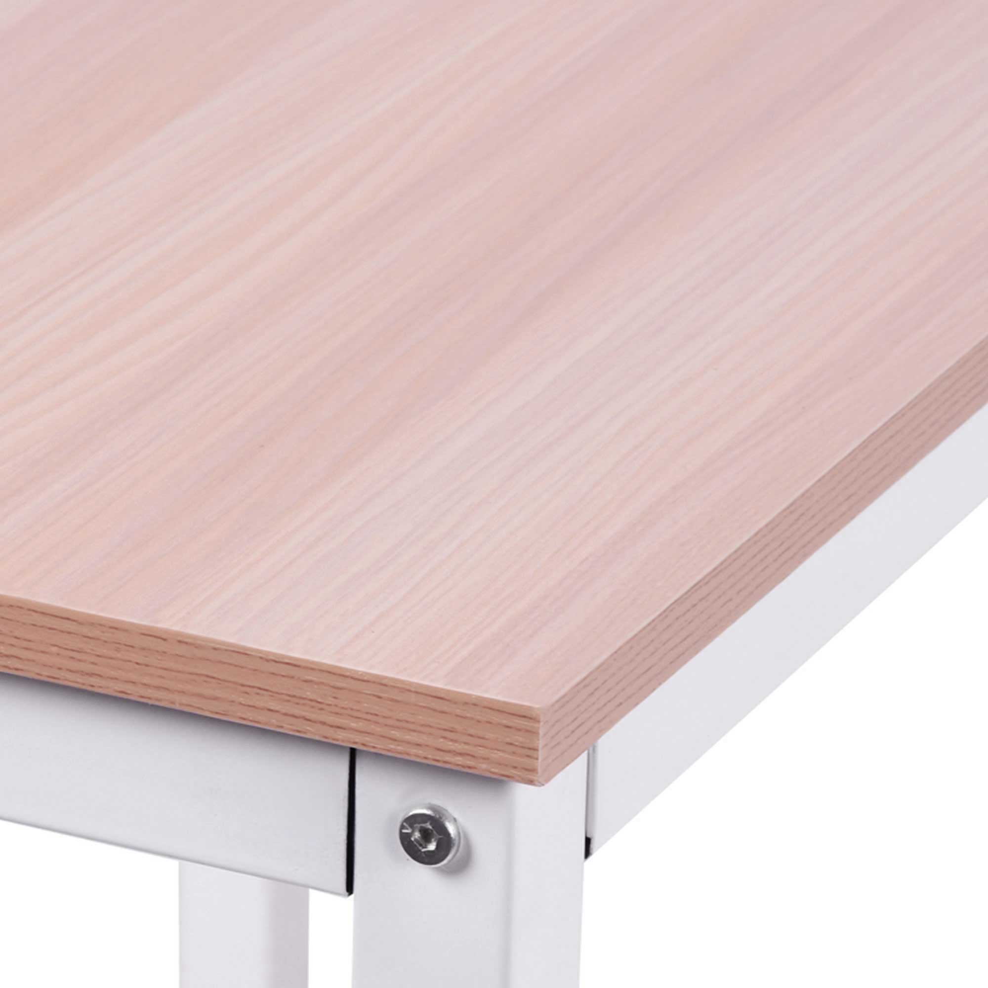 EasyComfort Scrivania Angolo Spaziosa in Legno e Metallo, Rovere e Bianco