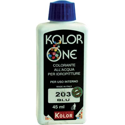 Colorante acqua kolorone 203 blu ml 45 (12 pezzi) Nuovo kolor