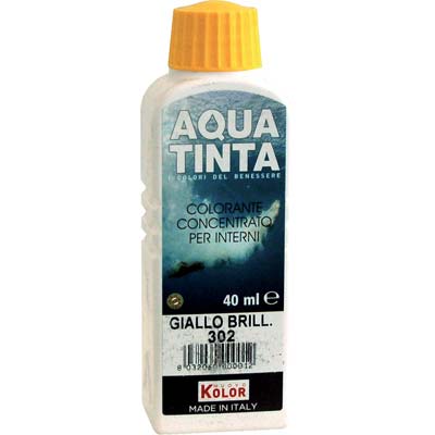 Colorante acqua aquatinta 302 giallo brillante ml 40 (10 pezzi) Nuovo kolor