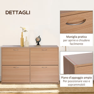 EasyComfort Scarpiera Salvaspazio Capacità 24 Ingresso e Camera da Letto Legno 120x24x81cm