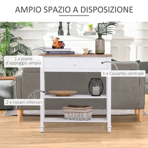 Tavolo Consolle per Ingresso 75,6x27,5x80,5 cm  Bianco