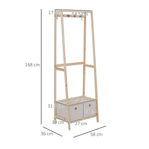 EASYCOMFORT Appendiabiti Multifunzione per Ingresso, Soggiorno e Camera da Letto - Legno Naturale