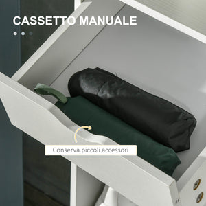 EASYCOMFORT  Mobile Scarpiera Salvaspazio con Ripiani e Cassetto per 12 Scarpe, 88x30x93cm, Bianco