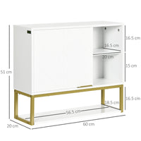 EasyComfort Armadietto Bagno a 2 Livelli, Montaggio a Parete con Ripiani Aperti in MDF Bianco, 60x20x51 cm