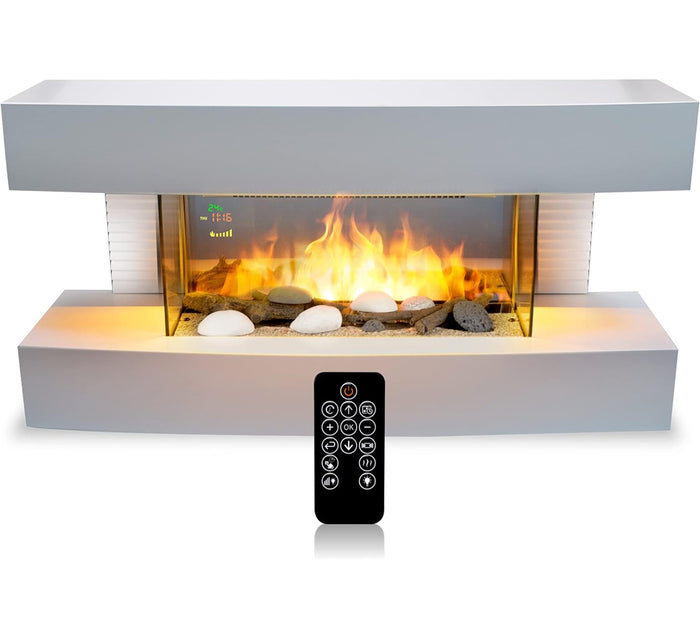 Classic Fire Caminetto Elettrico Toronto 2000W Stufa Elettrica LED e Telecomando