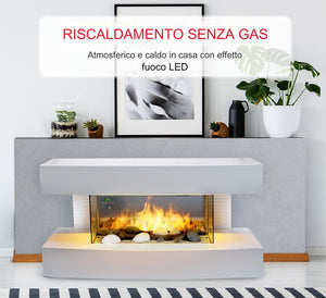 Classic Fire Caminetto Elettrico Toronto 2000W Stufa Elettrica LED e Telecomando