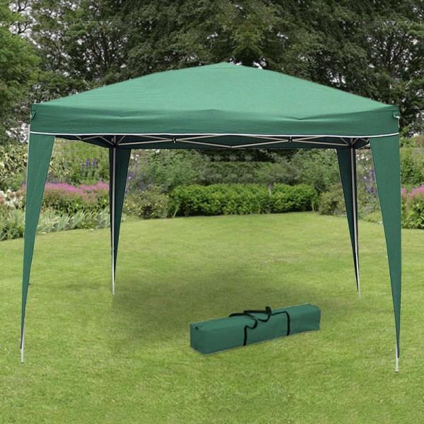 Gazebo Pop Up Pieghevole 3x3 M Richiudibile Struttura in Acciaio Tessuto Verde